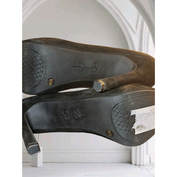 Jessica Simpson Rebeca 5.5" High Heels Sz 8 Women's Platform Pump Black Suede - Picture 13 of 16